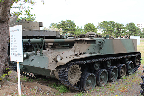 陸上自衛隊土浦駐屯地・武器学校展示の60式自走106mm無反動砲