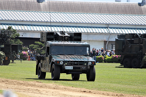 陸上自衛隊下志津駐屯地創設63周年記念行事「つつじ祭り」式典での高射学校のアトラクション・11式短距離地対空誘導弾搭載車両。