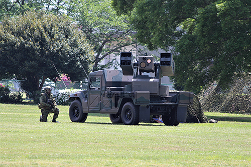 陸上自衛隊下志津駐屯地創設63周年記念行事「つつじ祭り」式典での高射学校のアトラクション・11式短距離地対空誘導弾搭載車両。