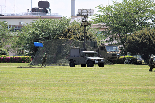 陸上自衛隊下志津駐屯地創設63周年記念行事「つつじ祭り」式典での高射学校のアトラクション・低空レーダ装置 JTPS-P18