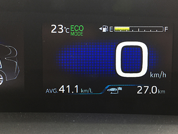 プリウス50系4月27日の40Km/L以上の燃費表示。