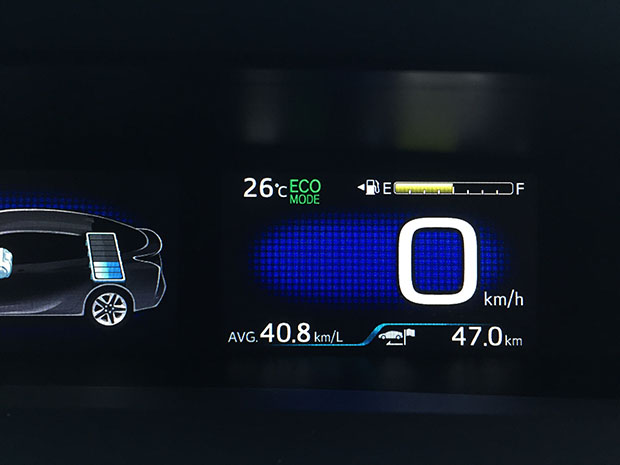 プリウス50系の2018年5月14日の帰路途中で40Km/L越え