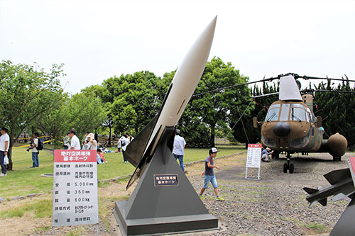 霞ケ浦駐屯地広報展示場の地対空誘導弾・基本ホーク。