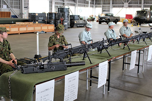 航空学校霞ヶ浦校展示の5.56mm機関銃 MINIMI
